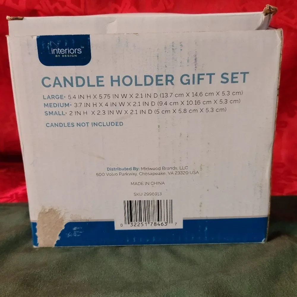 BNIB Candle Holder 3 Piece Nested Interiors Decorative Set